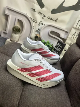 Adidas Adizero Evo SL 2 白红波点跑鞋 9