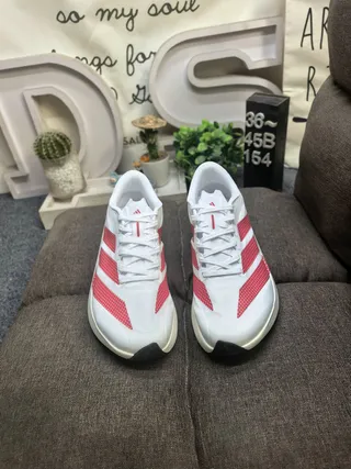Adidas Adizero Evo SL 2 白红波点跑鞋 10