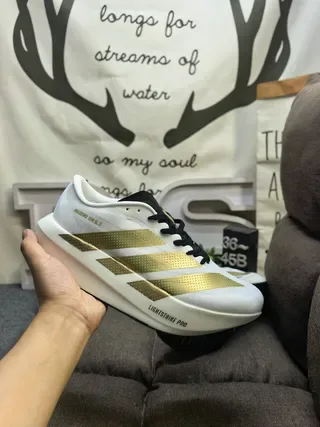 Adidas Adizero Evo SL 2 सफेद सिल्वर रनिंग शूज़ 5