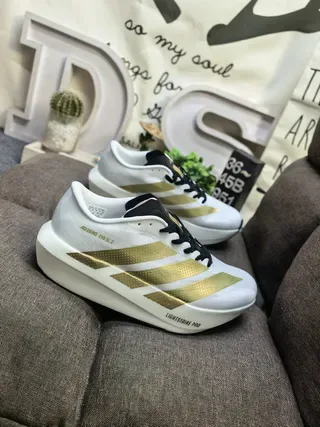 Adidas Adizero Evo SL 2 सफेद सिल्वर रनिंग शूज़ 9