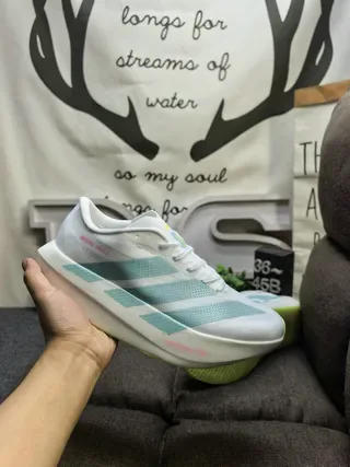 Adidas Adizero Evo SL 2 सफेद सिल्वर रनिंग शूज़ 15