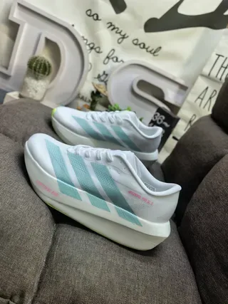 Adidas Adizero Evo SL 2 सफेद सिल्वर रनिंग शूज़ 17