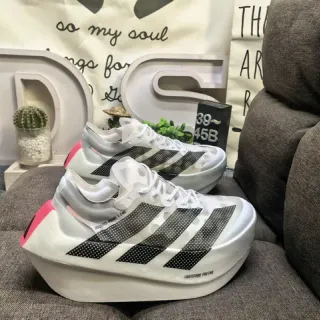 Adidas Adizero Prime X Evo सफेद काला गुलाबी दौड़ने के जूते