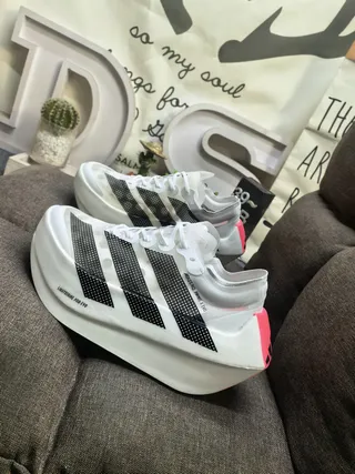 Adidas Adizero Prime X Evo Chaussures de course Blanc Noir Rose 7
