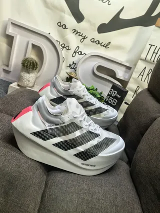 Adidas Adizero Prime X Evo Chaussures de course Blanc Noir Rose 9