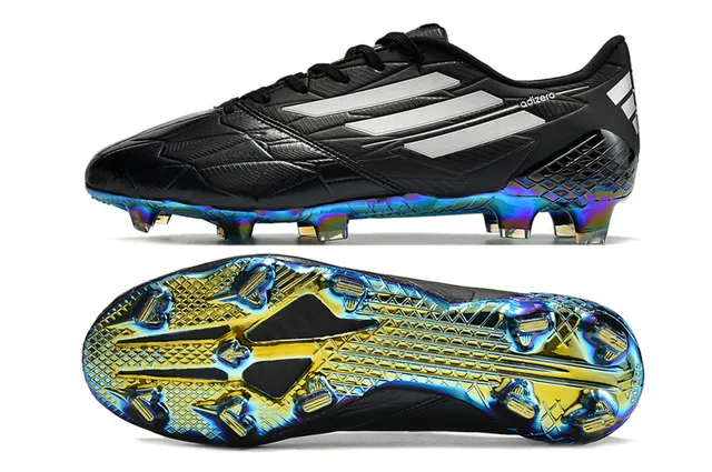 Adidas adizero সাদা রূপালি হোলোগ্রাফিক ফার্ম-গ্রাউন্ড সকার শোজ 13