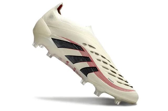 Adidas Zapatillas de fútbol beige negro low-cut ajuste de calcetín parte superior terreno artificial 2
