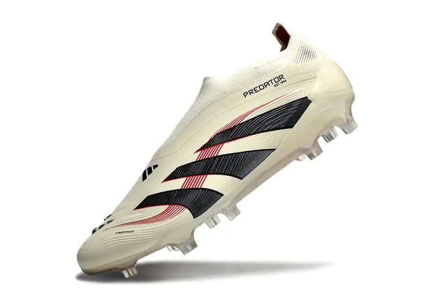 Adidas Zapatillas de fútbol beige negro low-cut ajuste de calcetín parte superior terreno artificial 3