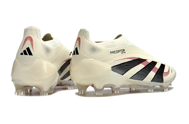 Adidas Zapatillas de fútbol beige negro low-cut ajuste de calcetín parte superior terreno artificial 5