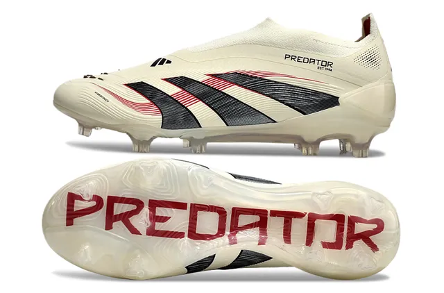Adidas Zapatillas de fútbol beige negro low-cut ajuste de calcetín parte superior terreno artificial 6