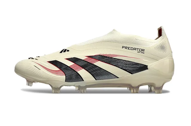 Adidas Zapatillas de fútbol beige negro low-cut ajuste de calcetín parte superior terreno artificial 7