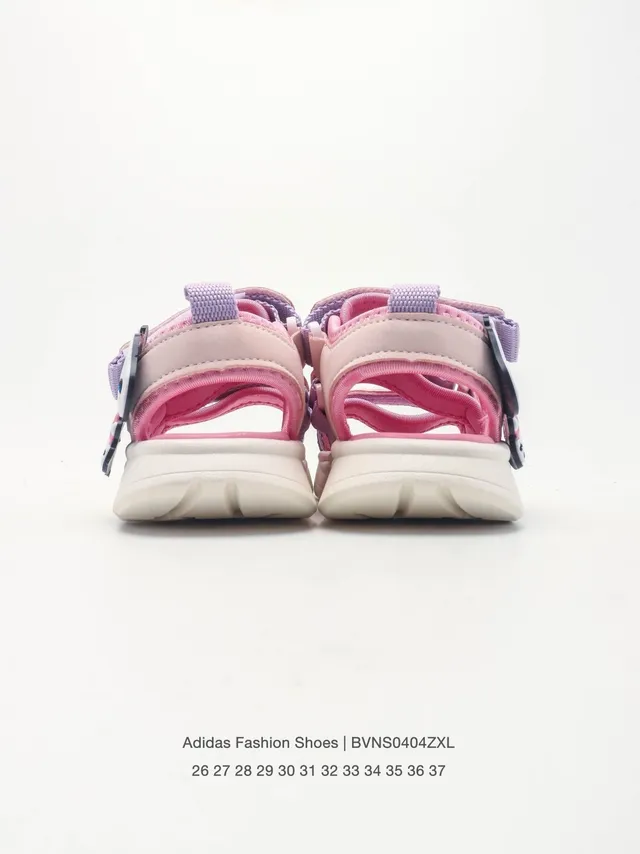 Adidas Beige Pink Multi-Strap Velcro Closure Casual Sandals 11