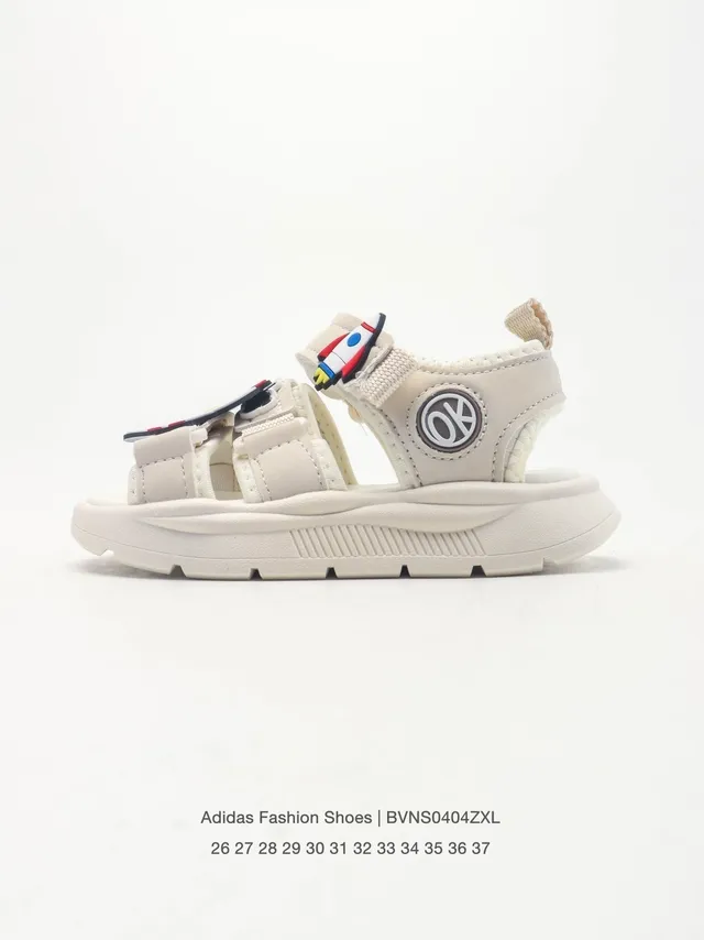 Adidas Beige Pink Multi-Strap Velcro Closure Casual Sandals 16