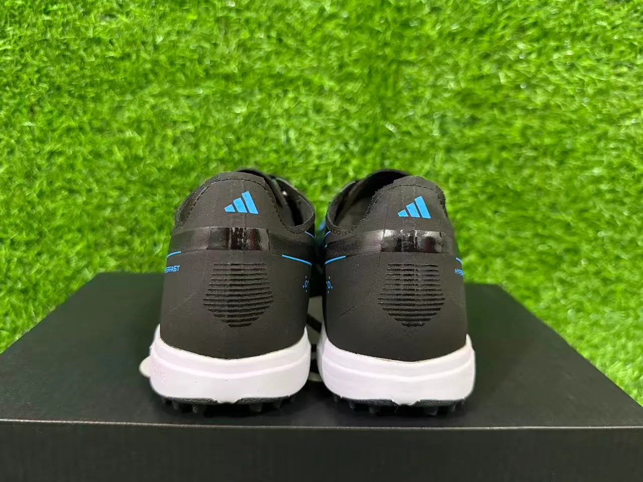 Adidas Black Blue Synthetic Upper Graphic Accents Turf Soccer Shoes 2