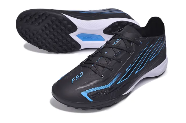Adidas Black Blue Synthetic Upper Graphic Accents Turf Soccer Shoes 14