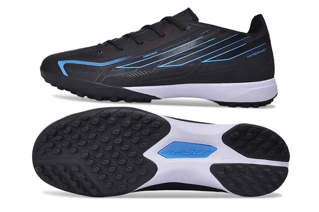 Adidas Black Blue Synthetic Upper Graphic Accents Turf Soccer Shoes 16