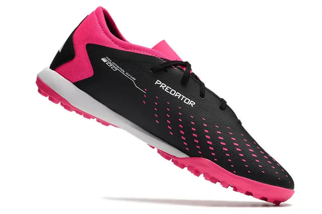 Adidas Black Pink Baixo-corte perfurado sintético superior gramado sapatos de futebol 3