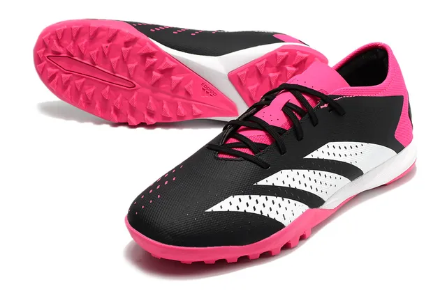 Adidas Black Pink Baixo-corte perfurado sintético superior gramado sapatos de futebol 6