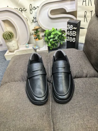 Adidas Black Slip-On Three-Stripe Side Panel Loafer 10