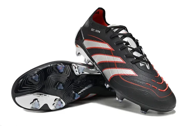 Adidas কালো সাদা লো-কাট বুটি আপার স্কাল্প্টেড সিন্থেটিক কেজ ফার্ম-গ্রাউন্ড ফুটবল জুতো 4