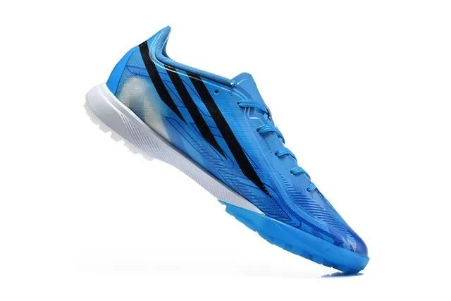 Adidas Blue Black Low-Cut Synthetic Upper Asymmetrical Lacing Artificial-Grass Soccer Shoes 3