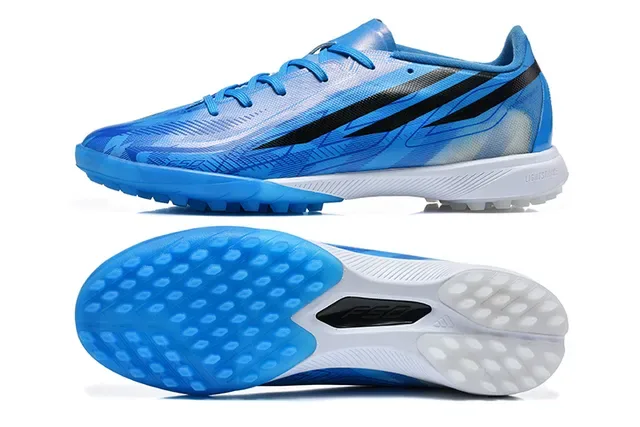 Adidas Blue Black Low-Cut Synthetic Upper Asymmetrical Lacing Artificial-Grass Soccer Shoes 9