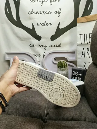 Adidas أزرق رمادي منخفض التطرة ثلاث شرائط لوح جانبي أسلوب حياة رياضي 4