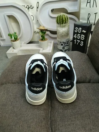 Adidas أزرق رمادي منخفض التطرة ثلاث شرائط لوح جانبي أسلوب حياة رياضي 8