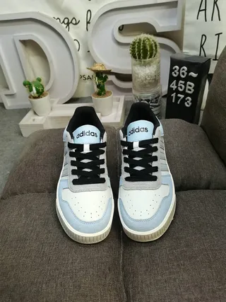 Adidas أزرق رمادي منخفض التطرة ثلاث شرائط لوح جانبي أسلوب حياة رياضي 10