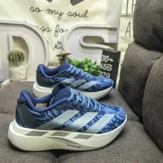 Adidas नीला चांदी मास्कोफ्लाज ऊपरी तीन पट्टी ब्रांडिंग रनिंग जूते