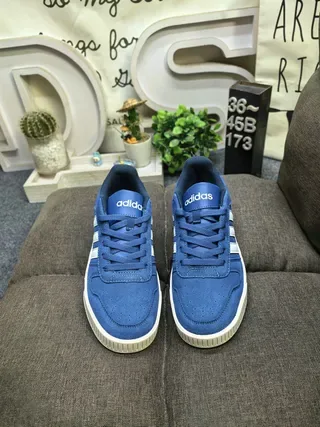 Adidas Blue White Low-Top Suede Upper Lifestyle Sneakers 10