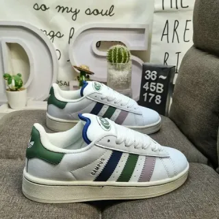 Adidas Campus White Green Navy Lilac حذاء أسلوب حياة