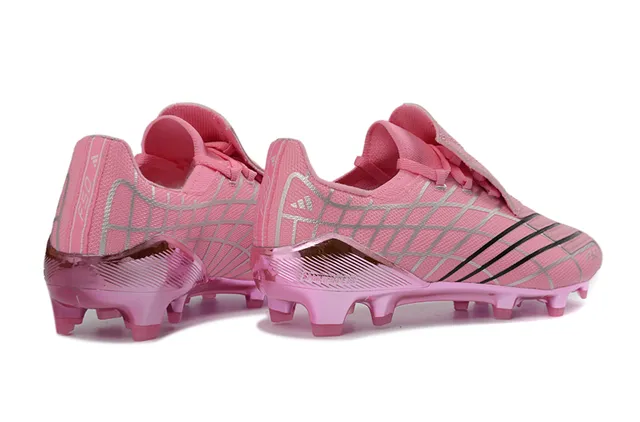 Adidas F50 Rose Argent Grid Sans Lacets Terrain Firme Chaussures de Football 5