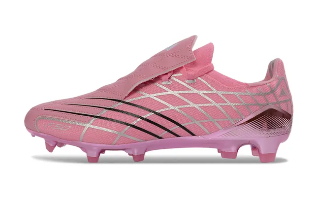Adidas F50 Rose Argent Grid Sans Lacets Terrain Firme Chaussures de Football 7