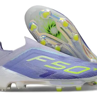 Adidas F50+ Violet et Vert Néon Terrain ferme Chaussures de football