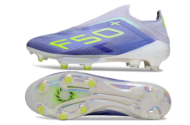 Adidas F50+ বেগুনি এবং নিওন গ্রিন ফার্ম-গ্রাউন্ড সকার শু 6