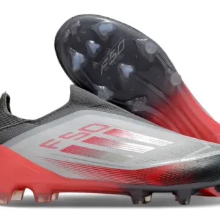 Adidas F50 Rouge Noir Low-Cut Sock-Fit Collar Suela Gradiente Sol Ferme Chaussures de Football
