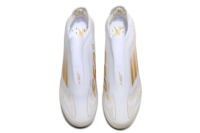 Adidas F50 Blanco y Dorado Iridiscente Zapatillas de Fútbol para Terreno Firme 2