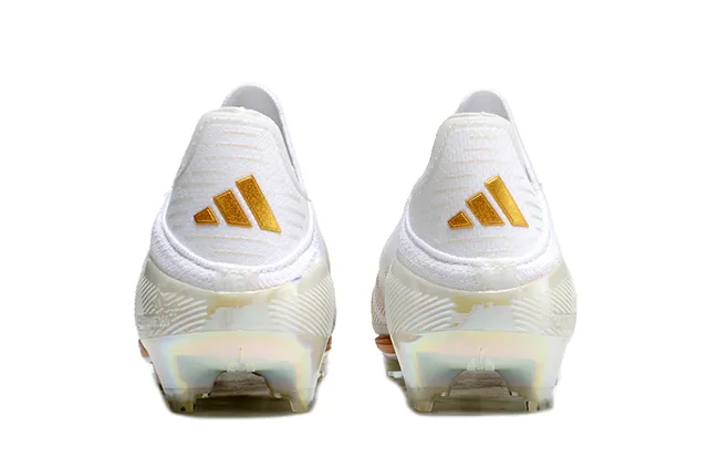Adidas F50 Blanco y Dorado Iridiscente Zapatillas de Fútbol para Terreno Firme 4