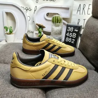 Adidas Gazelle أصفر خردل أسود حذاء رياضي أسلوب حياة