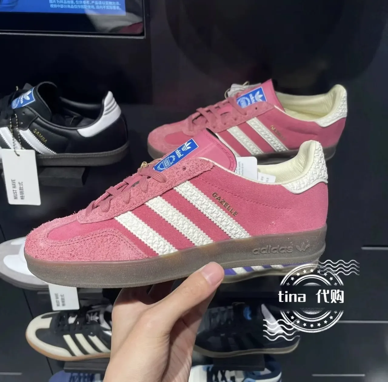 Adidas Gazelle Tênis lifestyle de couro macio rosa 3