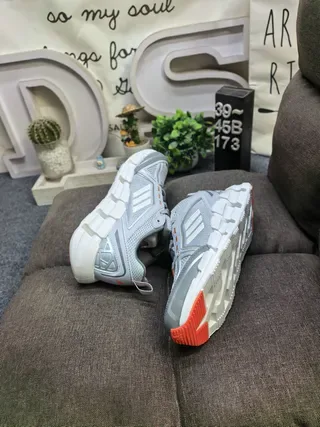 Adidas Gray Mesh Three-Stripe Lifestyle Sneakers 6