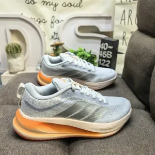 Adidas भूरा नारंगी बुनकर जाली ऊपरी तीन पट्टी साइड पैनल रनिंग जूते