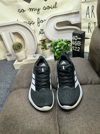 Adidas Gray Orange Knit Mesh Upper Three-Stripe Side Panel Running Shoes 18