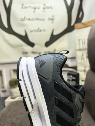 Adidas Gray White Breathable Mesh Upper Three-Stripe Side Branding Running Shoes 3