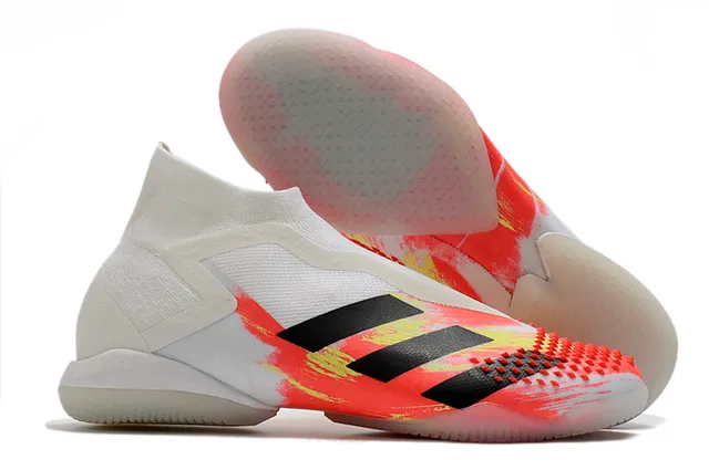 Adidas Sapatos de futebol indoor verde preto, upper de ajuste sock, jaula assimétrica, sapatos de futebol indoor 3