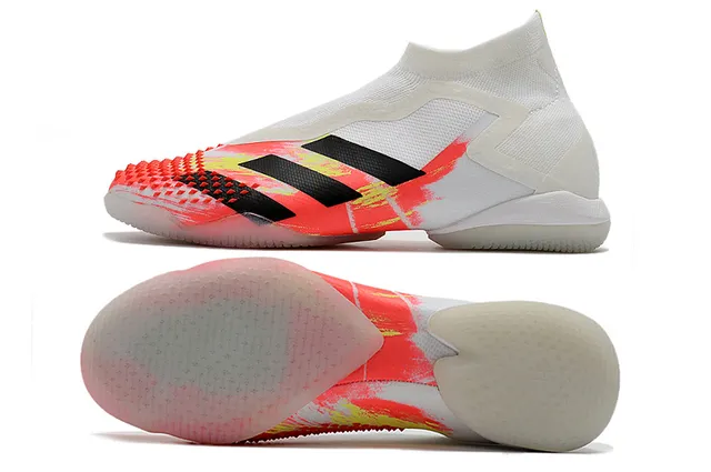 Adidas Sapatos de futebol indoor verde preto, upper de ajuste sock, jaula assimétrica, sapatos de futebol indoor 17