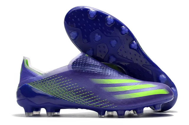 Adidas সবুজ বেগুনি নিওন লাইম একরঙ সক ফিট কলার ফার্ম গ্রাউন্ড সকার জুতো 5