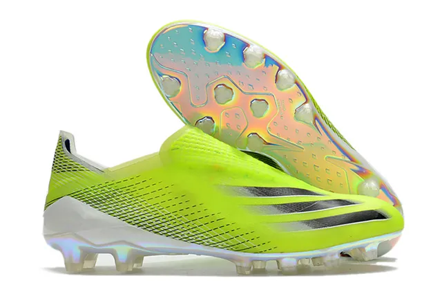 Adidas সবুজ বেগুনি নিওন লাইম একরঙ সক ফিট কলার ফার্ম গ্রাউন্ড সকার জুতো 10