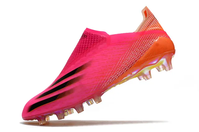 Adidas সবুজ বেগুনি নিওন লাইম একরঙ সক ফিট কলার ফার্ম গ্রাউন্ড সকার জুতো 21
